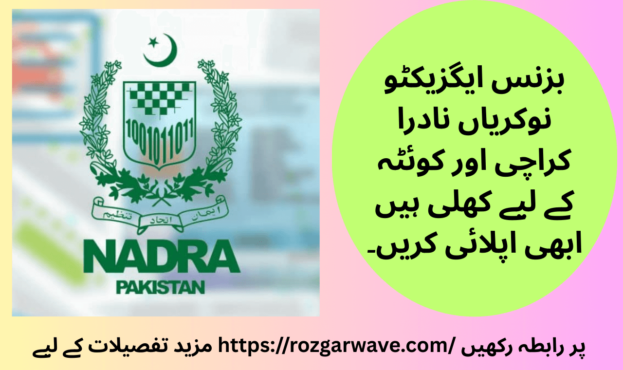 Business Executive Jobs NADRA Open for Karachi and Quetta Apply Now