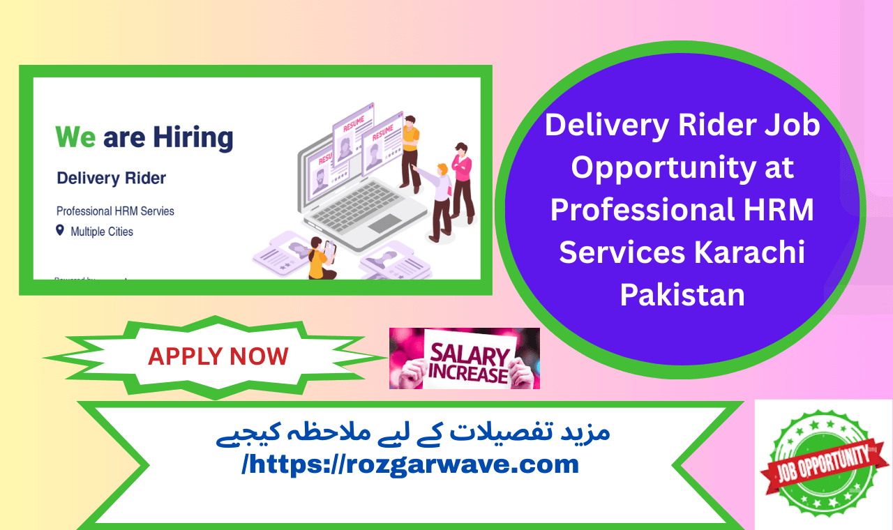 Delivery Rider wearing helmet on bike delivering parcel in Karachi city street