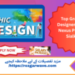 Graphic designer at Nexus Premier creating digital content and visuals for marketing campaigns in Sialkot office.