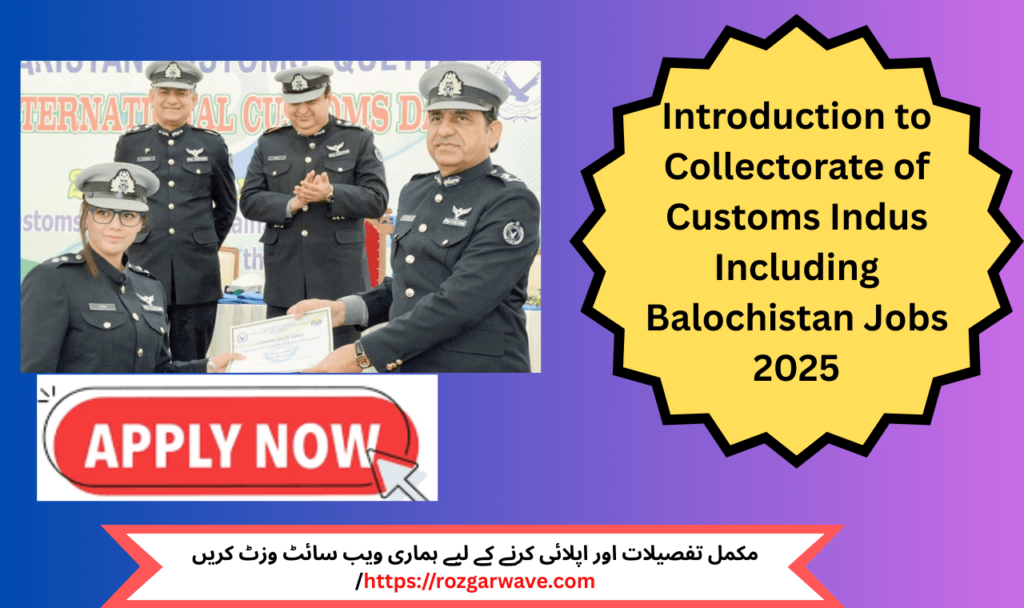  FBR Headquarters, Islamabad – Collectorate of Customs Indus Including Balochistan Jobs 2025