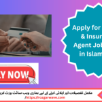 cashier insurance agent jobs 2025 Islamabad