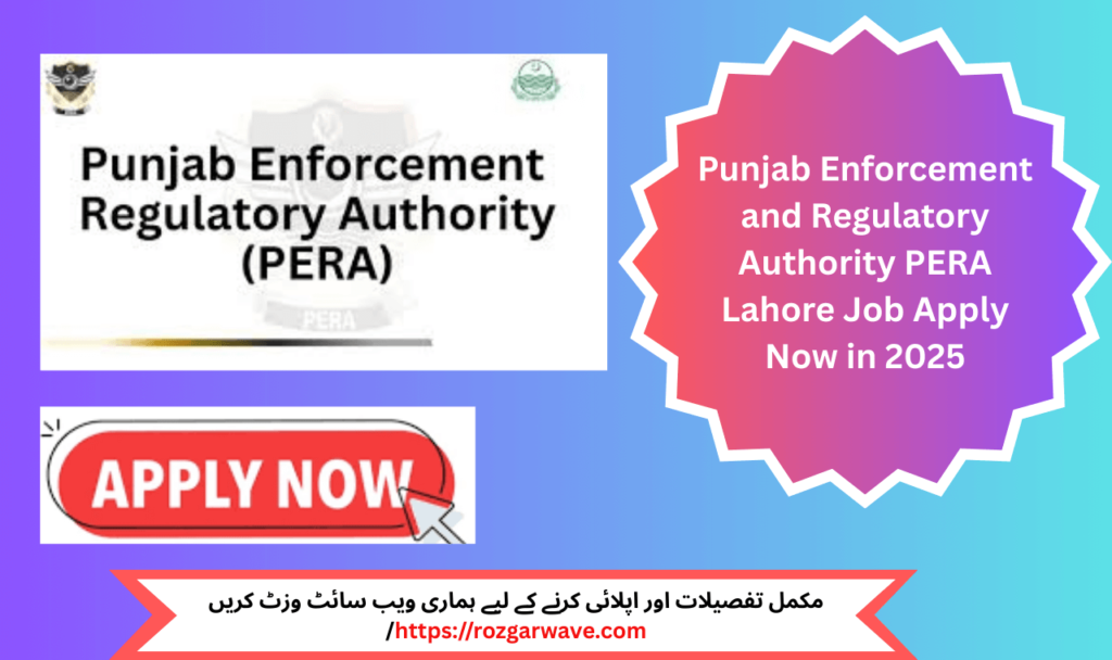 Punjab Enforcement and Regulatory Authority PERA Lahore Job 2025 – IT Resident Engineer vacancy, full-time government position in Lahore